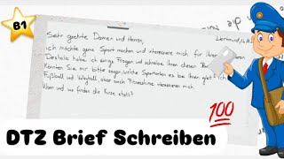 DTZ Brief Schreiben B1 Prüfung TELC prüfung briefschreiben dtz telcprüfung [upl. by Weisman]