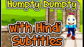 Humpty Dumpty with Hindi subtitles  Nursery Rhymes in HD  Kids Rhymes [upl. by Omoj]