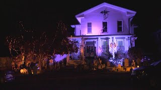 Skeletons gravestones take over Plymouth home [upl. by Fernanda]