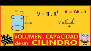 VOLUMEN y CAPACIDAD en LITROS de CILINDROS paso a paso [upl. by Ycul]