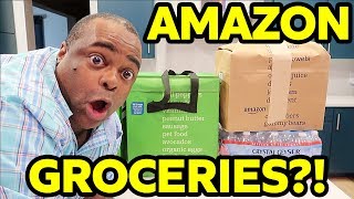 SERIOUSLY GROCERIES FROM AMAZON Trying Amazon Fresh [upl. by Erdnaet]