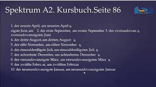 A2 Niveau Seite 86 Lektion 4ArbeitsbuchÜbungen zu den Ordinalzahlenالأعداد الترتيبية [upl. by Ttirb]