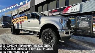 2019 Ford F350 Dually Mayhem Cogent dually Wrapped in 37x1250r20 with a 25 inch Ready Lift [upl. by Stranger]