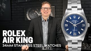 Rolex Air King 34mm Stainless Steel Watches 14010 vs 14000  SwissWatchExpo [upl. by Ayifas]