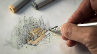 Sketch like an Architect Techniques  Tips from a Real Project [upl. by Aihtnic]