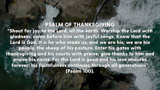 PSALM OF THANKSGIVING Psalm 100  Midweek Devotional [upl. by Nnaaras652]