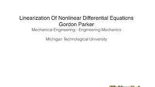 Linearization of Nonlinear Differential Equations [upl. by Brechtel]