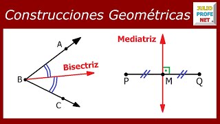 CONSTRUCCIÓN BISECTRIZ DE UN ÁNGULO Y MEDIATRIZ DE UN SEGMENTO [upl. by Annel128]