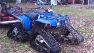 Honda 300 4x4 with Tracks crossing Creek Swamp riding [upl. by Shelagh896]