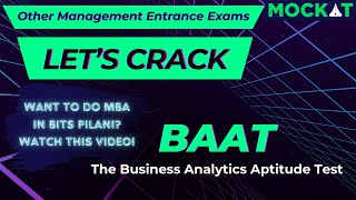 BITS Pilani BAAT Test  Other Management Entrance Exam  Mockat [upl. by Ariajay]