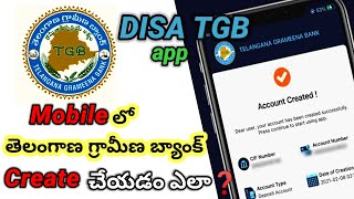 How to create Telangana grameena bank account in mobile in telugu  disa tgb unboxinginfotech31 [upl. by Legir360]