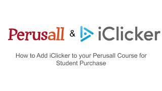 Displaying iClicker Purchase Option in Your Perusall Course [upl. by Isyad992]