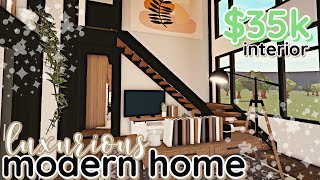 INTERIOR Luxurious Bloxburg House Build 2 Story Pt 2 [upl. by Evyn]