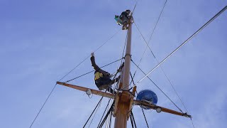 Raising Tally Ho’s topmast without a crane [upl. by Anasus]