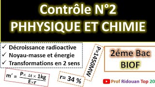 Contrôle N°2 semestre1 physique chimie 2 Bac [upl. by Mad931]