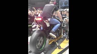 Kawasaki Ninja H2R sound Motorbeurs 2015 [upl. by Neelyar]