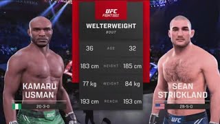 UFC 5 Kamaru Usman Vs Sean Strickland  Fabulous UFC Welterweight Fight English Commentary PS5 [upl. by Dray]