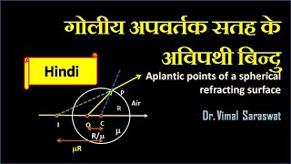 Aplanatic points of a spherical refracting surface in Hindi  H3  Optics [upl. by Lilithe792]