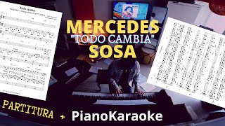 Mercedes Sosa  Todo cambia Partitura  PianoKaraoke [upl. by Harbert]