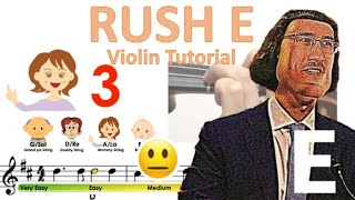 Rush E  sheet music and easy violin tutorial [upl. by Anul]