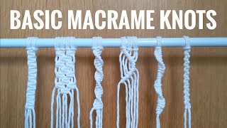 BASIC MACRAME KNOTS BEGINNER TUTORIAL [upl. by Enimajneb535]