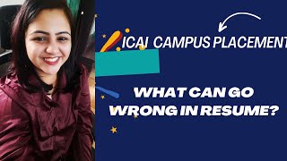 ICAI Campus PlacementMistakes to avoid in your resume [upl. by Rosella551]