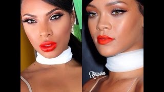 Rihanna Inspired Makeup Tutorial  Talk Through [upl. by Ylek]