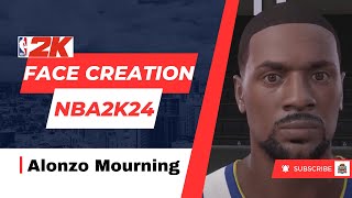 NBA 2K24 Alonzo Mourning Face Creation [upl. by Nylissej255]