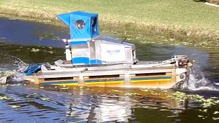 Truxor Amphibious Weed Harvester in Action [upl. by Sucramrej554]