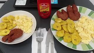 tostones con salami y huevo revuelto [upl. by Einnel]