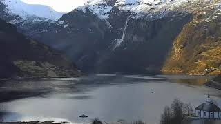 Avalanche Caught on Camera  Geirangerfjord Norway 4112018 [upl. by Christel809]