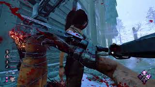 Dead by Daylight lara croft was hooked and stabbed by a skull merchent ryona ryona dbd beat [upl. by Arabela344]