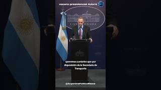 Adorni quotFin de Intercargo y del terrorismo sindical en los aeropouertosquot argentina adorni milei [upl. by Armillia]