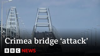 Ukraine Two dead after attack on Crimea bridge  BBC News [upl. by Dulcie662]