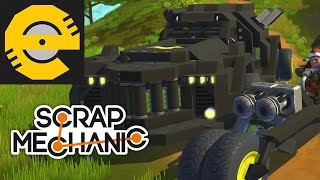 Enginerd Scrap Mechanic Creations  Awesome Batmobile Hiding Batbike [upl. by Llednik]