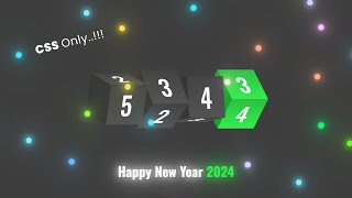 Happy New Year Animation Effects  2024 html CSS Only [upl. by Affay]