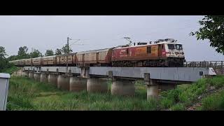 Heavy Tonnage on bridge 1500 Ton moving giants crossing open beam bridge with beautiful track sound [upl. by Paulson]