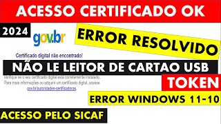 CERTIFICADO DIGITAL NAO ENCONTRADO GOVBR  ERRO LEITOR CARTAO TOKEN CERTIFICADO NAO APARECE GOOGLE [upl. by Menedez841]