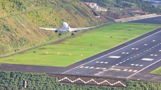 Unbelievable Crosswind Landing TAP A319 Storm Filomena at Madeira Airport [upl. by Jennine]