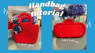 How To Crochet A Tshirt yarn bag  Crochet bag [upl. by Jammin602]