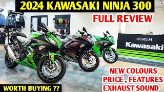 2024 Kawasaki Ninja 300 Detailed Review  Whats New has Come   Price Exhaust Sound Features [upl. by Michel]