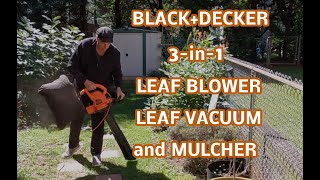 BLACKDECKER Corded 3 in 1 Leaf Blower Vac and Mulcher 12 AMP Model BV3600 [upl. by Ttam]