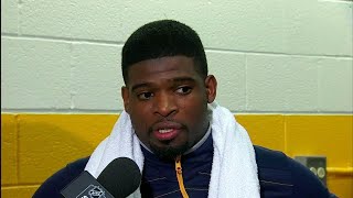 Subban on scrum with Gallagher called him short he didnt like that too much [upl. by Dagnah]