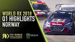 Q1 Highlights  World Rallycross Norway 2018 [upl. by Ideih494]