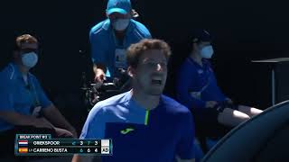 Pablo Carreño Bustas insane around the net post shot AO 2022 [upl. by Nore466]