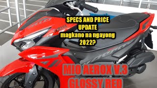 📍NEW YAMAHA AEROX 155 V3  GLOSSY RED SPECS  2022 PRICE UPDATE❗ [upl. by Ymereg]