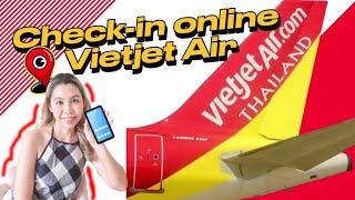 สอนเช็คอินออนไลน์เวียตเจ็ทแอร์ Vietjet Checkin online  Flying Ticket [upl. by Trebornhoj]