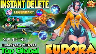 EUDORA BEST BUILD IN 2021  TOP GLOBAL EUDORA LunaLynn x Muserza  MOBILE LEGENDS [upl. by Eikcuhc229]