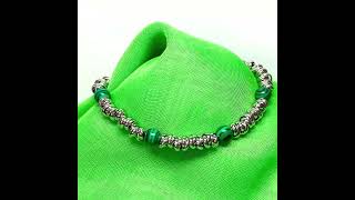 Ladies or man’s bracelet green malachite heavy solid stainless steel [upl. by Corydon746]