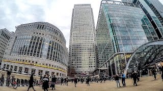 A Walk Around Canary Wharf Spring Afternoon in London [upl. by Lonny]